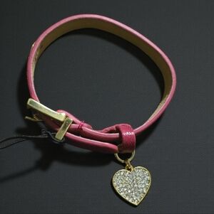 Vintage Juicy Couture Leather Bracelet with Heart Charm